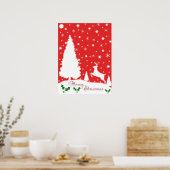 Frohe Weihnachts-Winterschneeflocken Poster (Küche)