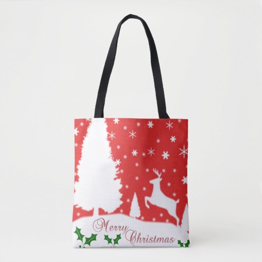 Frohe Weihnachts-Winterschneeflocken Tasche (Vorderseite)
