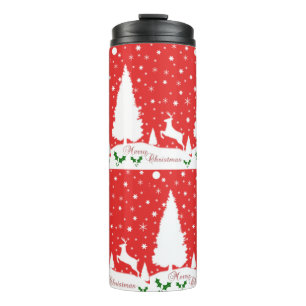 Frohe Weihnachts-Winterschneeflocken Thermosbecher