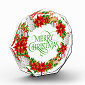 Frohe Weihnachts-Winterurlaub Kraut Foto Block (Links)