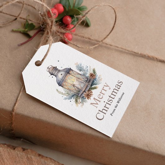 Frohe Weihnachts Winterurlaub Laterne Geschenkanhänger