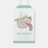 Frohe Weihnachts Winterurlaub Sloth Personalisiert Geschenkanhänger (Vorderseite)