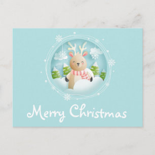 Frohe Weihnachts Wintery Rentier Postkarte