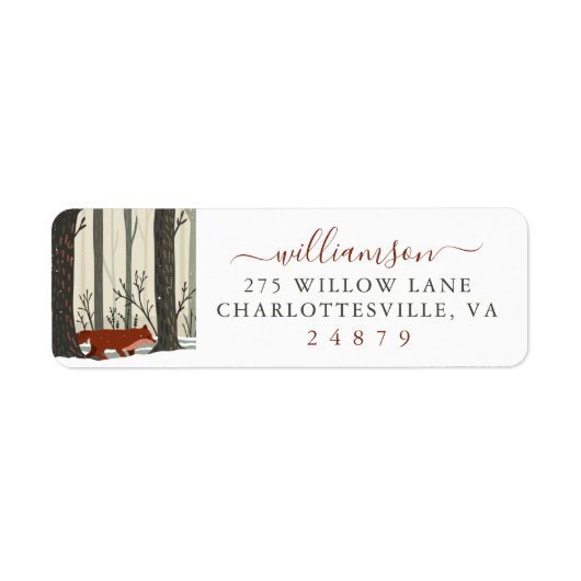 Frohe Weihnachts-Woodland Winter Forest Fox-Adress (Vorne)