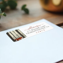 Frohe Weihnachts-Woodland Winter Forest Fox-Adress