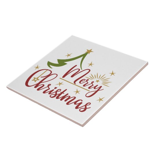 Frohe Weihnachts Word Art Keramik Tile Fliese (Seite)