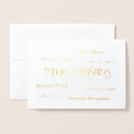 Frohe Weihnachts Word Cloud Foil Grußkarte Folienkarte