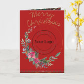 Frohe Weihnachts-Wraath-Business-Logo-Grußkarte Karte (Gelbe Blume)