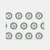 Frohe Weihnachts-Wraath-Design: Freude Fleecedecke (Vorderseite (Horizontal))