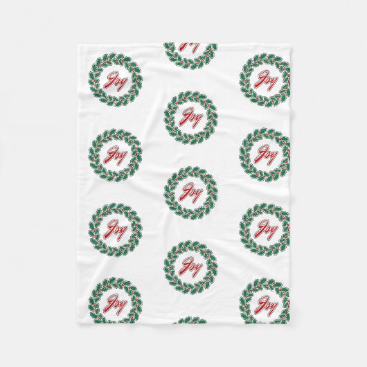 Frohe Weihnachts-Wraath-Design: Freude Fleecedecke (Vorderseite)
