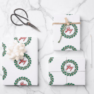 Frohe Weihnachts-Wraath-Design: Freude Geschenkpapier Set