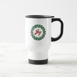 Frohe Weihnachts-Wraath-Design: Freude Reisebecher