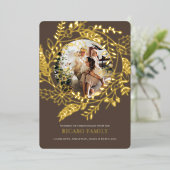 Frohe Weihnachts-Wraath-Fotokarte Folien Feiertagskarte (Stehend vorne)