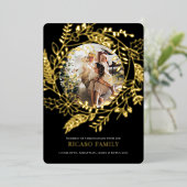 Frohe Weihnachts-Wraath-Fotokarte Folien Feiertagskarte (Stehend vorne)