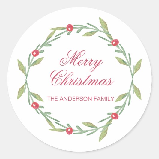 Frohe Weihnachts-Wraath-Sticker-Design Runder Aufkleber (Vorderseite)