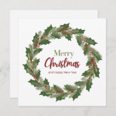 Frohe Weihnachts-Wraath-Weihnachtskarte Einladung (Vorne/Hinten)