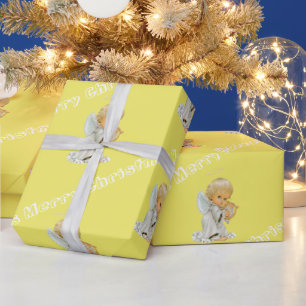 Frohe Weihnachts Wrapping Paper Baby Gelbe Engel Geschenkpapier