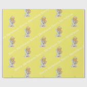 Frohe Weihnachts Wrapping Paper Baby Gelbe Engel Geschenkpapier (Flach)