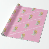 Frohe Weihnachts Wrapping Paper Baby Pink Angel Geschenkpapier (Ungerollt)