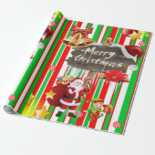 Frohe Weihnachts Wrapping Paper Elf Snowman Geschenkpapier (Ungerollt)