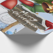 Frohe Weihnachts Wrapping Paper Elf Snowman Geschenkpapier (Ecke)