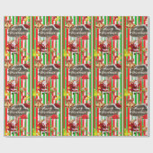 Frohe Weihnachts Wrapping Paper Elf Snowman Geschenkpapier (Flach)