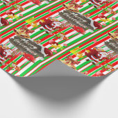 Frohe Weihnachts Wrapping Paper Elf Snowman Geschenkpapier (Ecke)