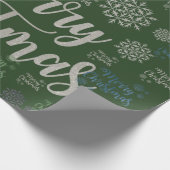 Frohe Weihnachts-Wrapping Paper Grünbuch Geschenkpapier (Ecke)