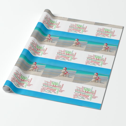 Frohe Weihnachts Wrapping Paper Snowman Geschenkpapier (Ungerollt)