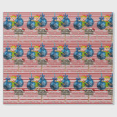 Frohe Weihnachts Wrapping Paper Snowman Geschenkpapier (Flach)