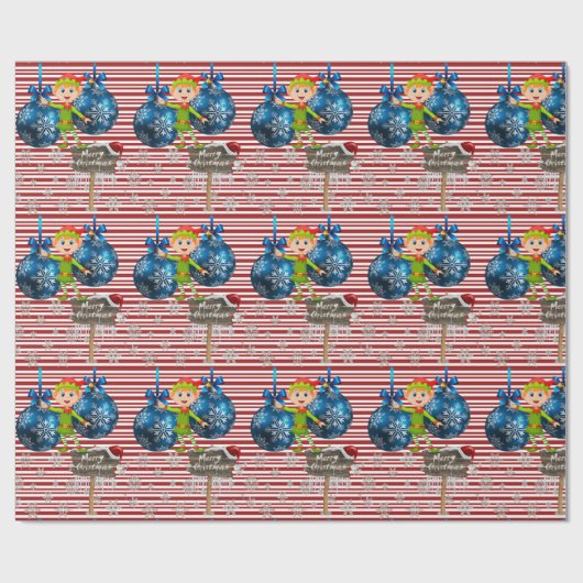 Frohe Weihnachts Wrapping Paper Snowman Geschenkpapier (Flach)