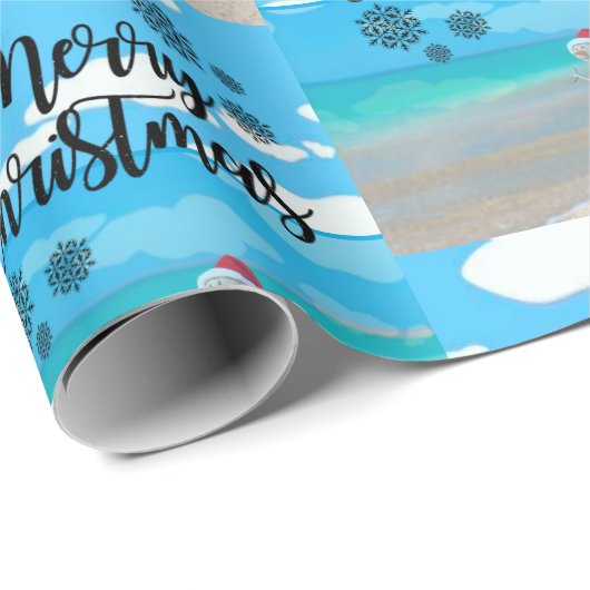 Frohe Weihnachts Wrapping Paper Snowman Geschenkpapier (Rolleneckpunkt)