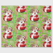 Frohe Weihnachts Wrapping Paper Teddy Bär Geschenkpapier (Flach)