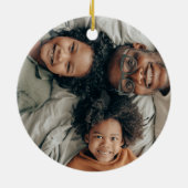 Frohe Weihnachts-Wreath-Foto Keramik Ornament (Hinten)