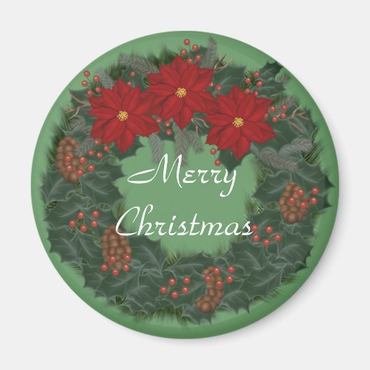 Frohe Weihnachts-Wreath-Magnet Magnet (Vorne)