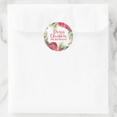 Frohe Weihnachts-Wreath Personalisierte Script Cla Runder Aufkleber (Tasche)