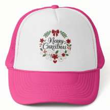 Frohe Weihnachts Wreath Trucker Hat