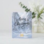 Frohe Weihnachts-Wunderland-Logo Feiertagspostkarte (Stehend Vorderseite)