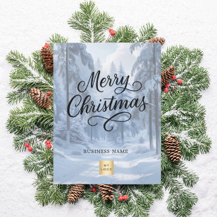 Frohe Weihnachts-Wunderland-Logo Feiertagspostkarte