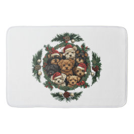 Frohe Weihnachts Yorkshire Terrier Dogs Badematte