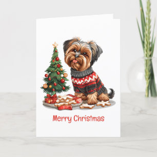 Frohe Weihnachts Yorkshire Terrier Dogs Feiertagskarte