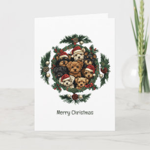 Frohe Weihnachts Yorkshire Terrier Dogs Feiertagskarte