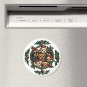 Frohe Weihnachts Yorkshire Terrier Dogs Magnet (In Situ (Geschirrspüler))