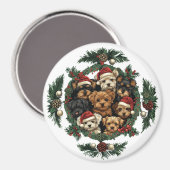 Frohe Weihnachts Yorkshire Terrier Dogs Magnet (Vorderseite/Rückseite)
