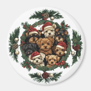 Frohe Weihnachts Yorkshire Terrier Dogs Magnet