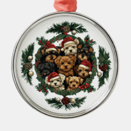 Frohe Weihnachts Yorkshire Terrier Dogs Ornament Aus Metall