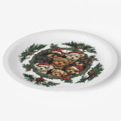 Frohe Weihnachts Yorkshire Terrier Dogs Pappteller (Schrägansicht)