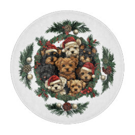 Frohe Weihnachts Yorkshire Terrier Dogs Schneidebrett