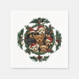 Frohe Weihnachts Yorkshire Terrier Dogs Serviette