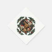 Frohe Weihnachts Yorkshire Terrier Dogs Serviette (Ecke)